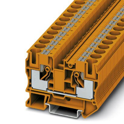 Phoenix Contact Feed-Through Terminal Block; PT 10 OG; 60A; 600V; 1-Level; #20 - #6; Push-In Connection; Orange